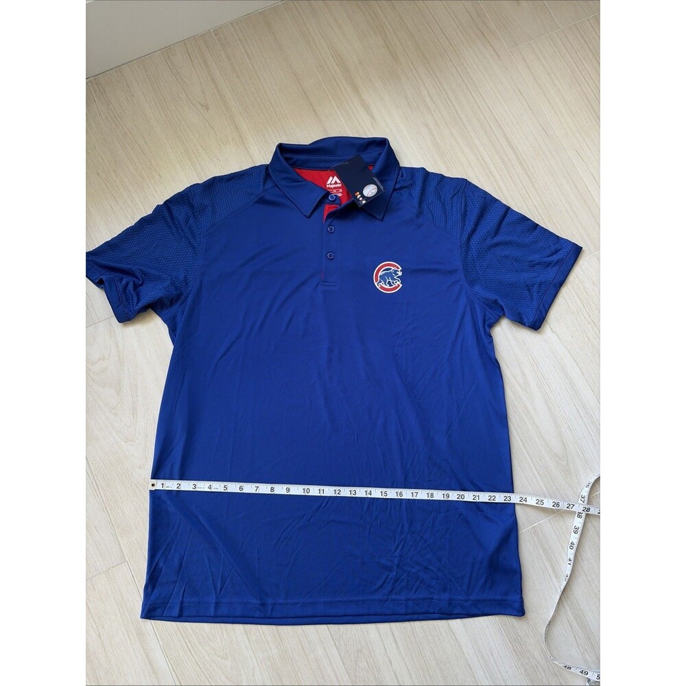 Chicago Cubs Majestic MLB Blue Polo Shirt Size XL Officially Licensed NWT Cubbie